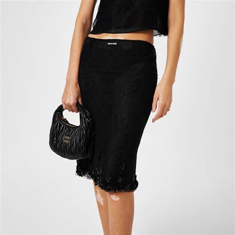 miu miu embellished skirt|miumiu pencil skirt.